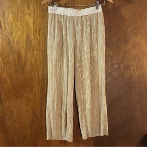 ELEVENSES Gold Wide-leg Pants Sz S